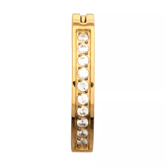 ASTM F-136 Titanium CZ Gold-Plated Bar Belly Ring - 14 Gauge at Spencer's