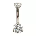 ASTM F-136 Titanium Double Prong CZ Belly Ring - 14 Gauge at Spencer's