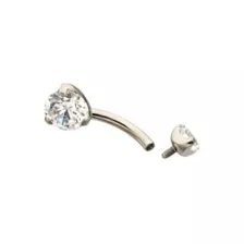 ASTM F-136 Titanium Double Prong CZ Belly Ring - 14 Gauge at Spencer's