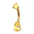 ASTM F-136 Titanium Gold and Yellow CZ Belly Ring - 14 Gauge at Spencer's