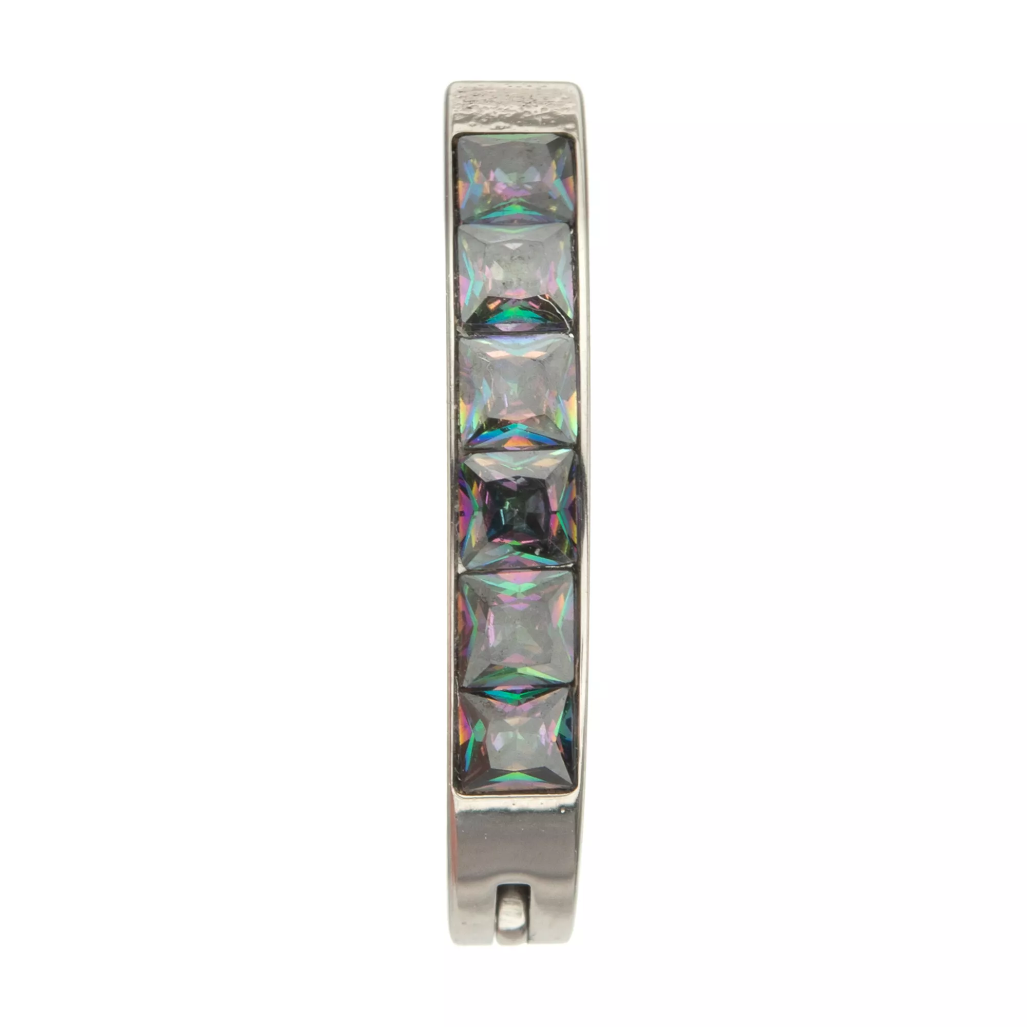 ASTM F-136 Titanium Vitrail CZ Hinged Bar Belly Ring - 14 Gauge at Spencer's
