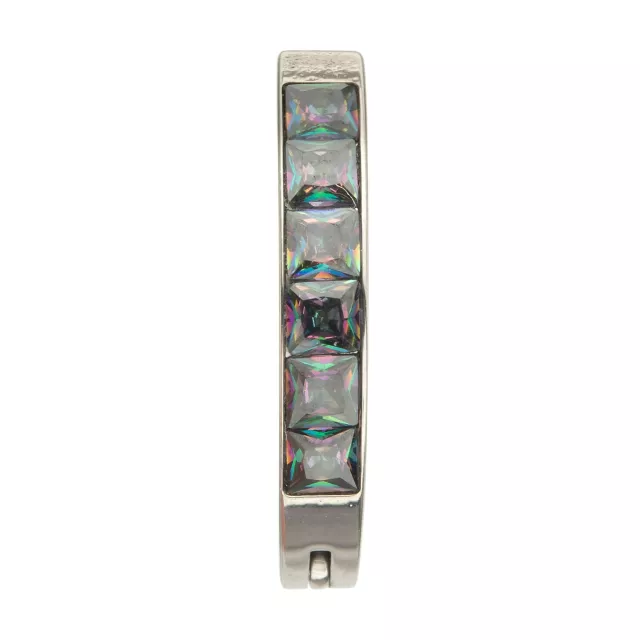 ASTM F-136 Titanium Vitrail CZ Hinged Belly Ring - 14 Gauge at Spencer's