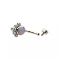 ASTM F-136 Titanium Opal and CZ Belly Ring - 14 Gauge at Spencer's