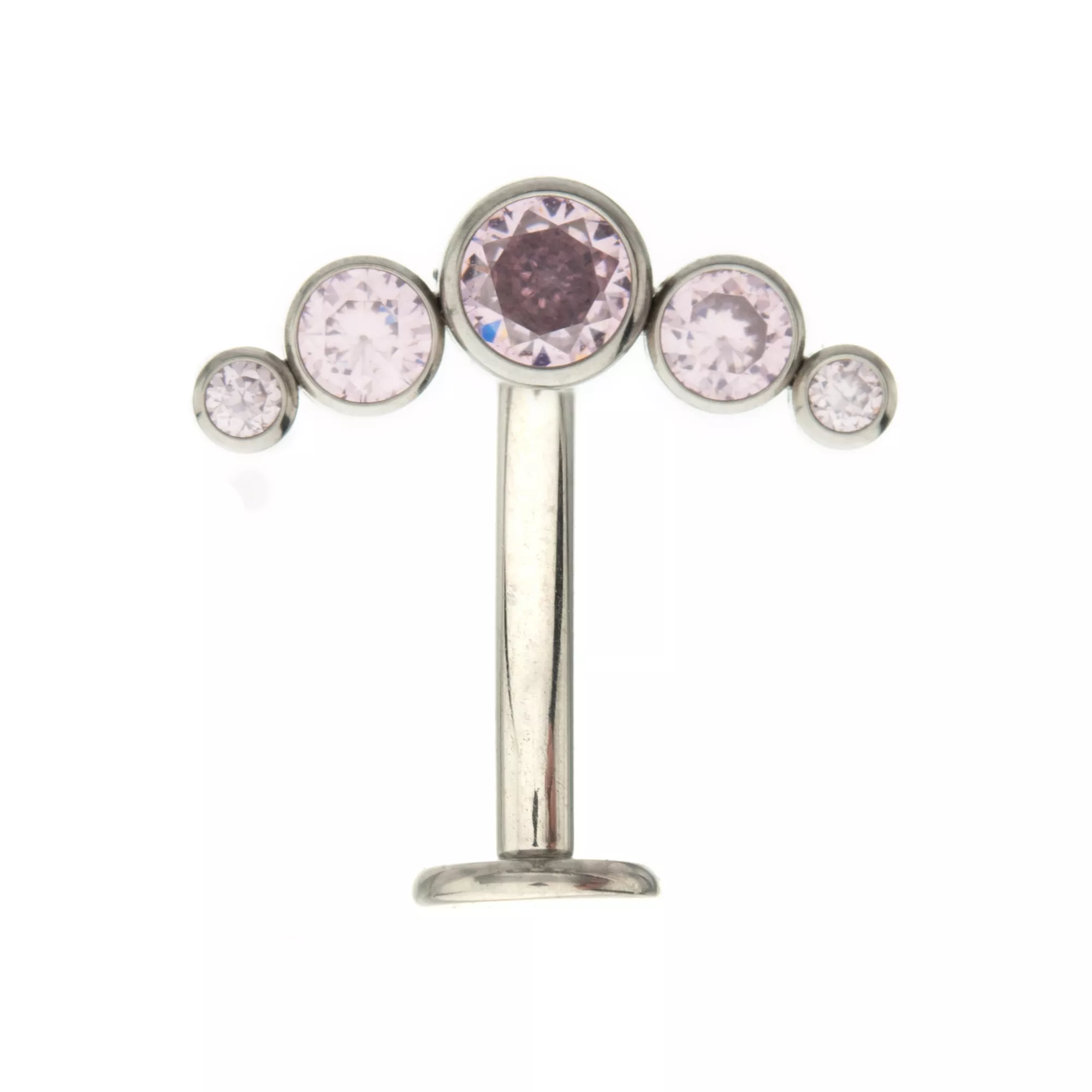 ASTM F-136 Titanium Round CZ Flat Belly Ring - 14 Gauge at Spencer's
