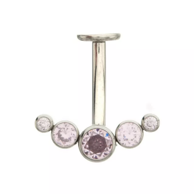 ASTM F-136 Titanium Round CZ Flat Belly Ring - 14 Gauge at Spencer's