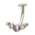 ASTM F-136 Titanium Round CZ Flat Belly Ring - 14 Gauge at Spencer's
