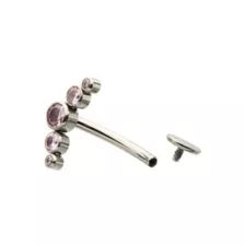 ASTM F-136 Titanium Round CZ Flat Belly Ring - 14 Gauge at Spencer's