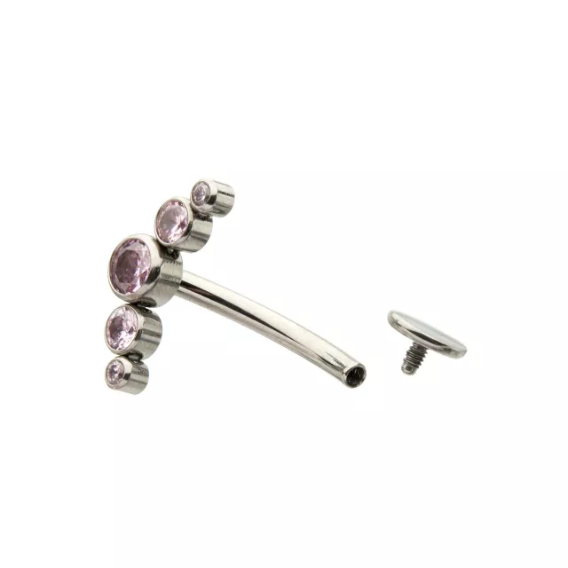 ASTM F-136 Titanium Round CZ Flat Belly Ring - 14 Gauge at Spencer's