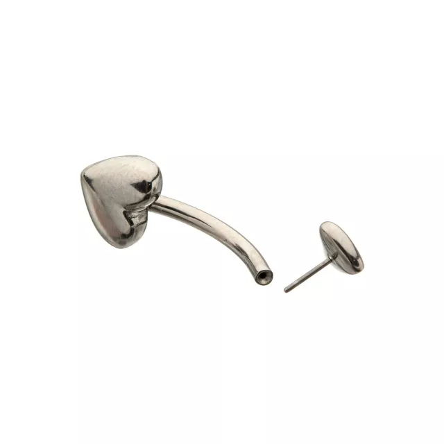 ASTM F-136 Titanium Basic Heart Belly Ring - 14 Gauge at Spencer's