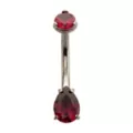 ASTM F-136 Titanium Red CZ Belly Ring - 14 Gauge at Spencer's
