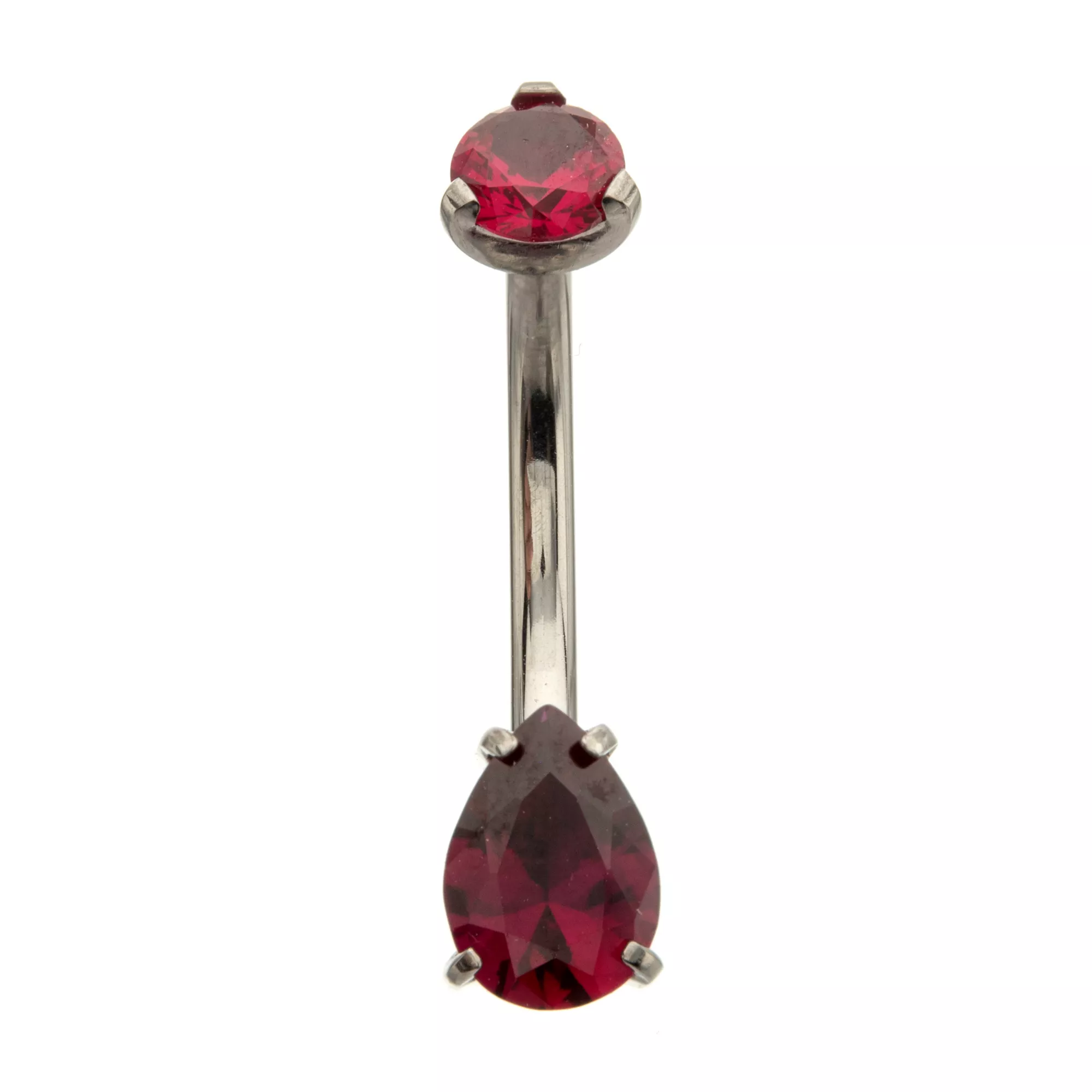 ASTM F-136 Titanium Red CZ Belly Ring - 14 Gauge at Spencer's