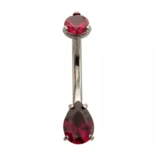 ASTM F-136 Titanium Red CZ Belly Ring - 14 Gauge at Spencer's