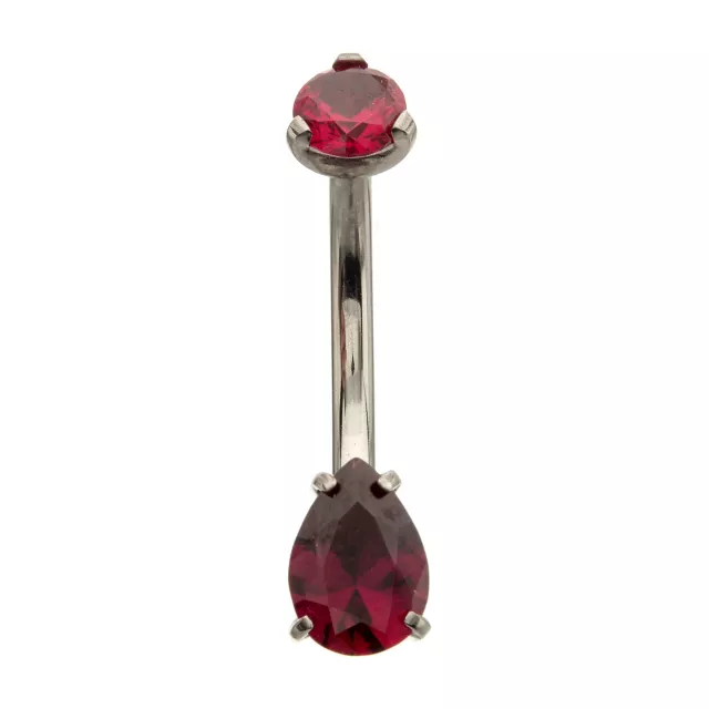 ASTM F-136 Titanium Red CZ Belly Ring - 14 Gauge at Spencer's