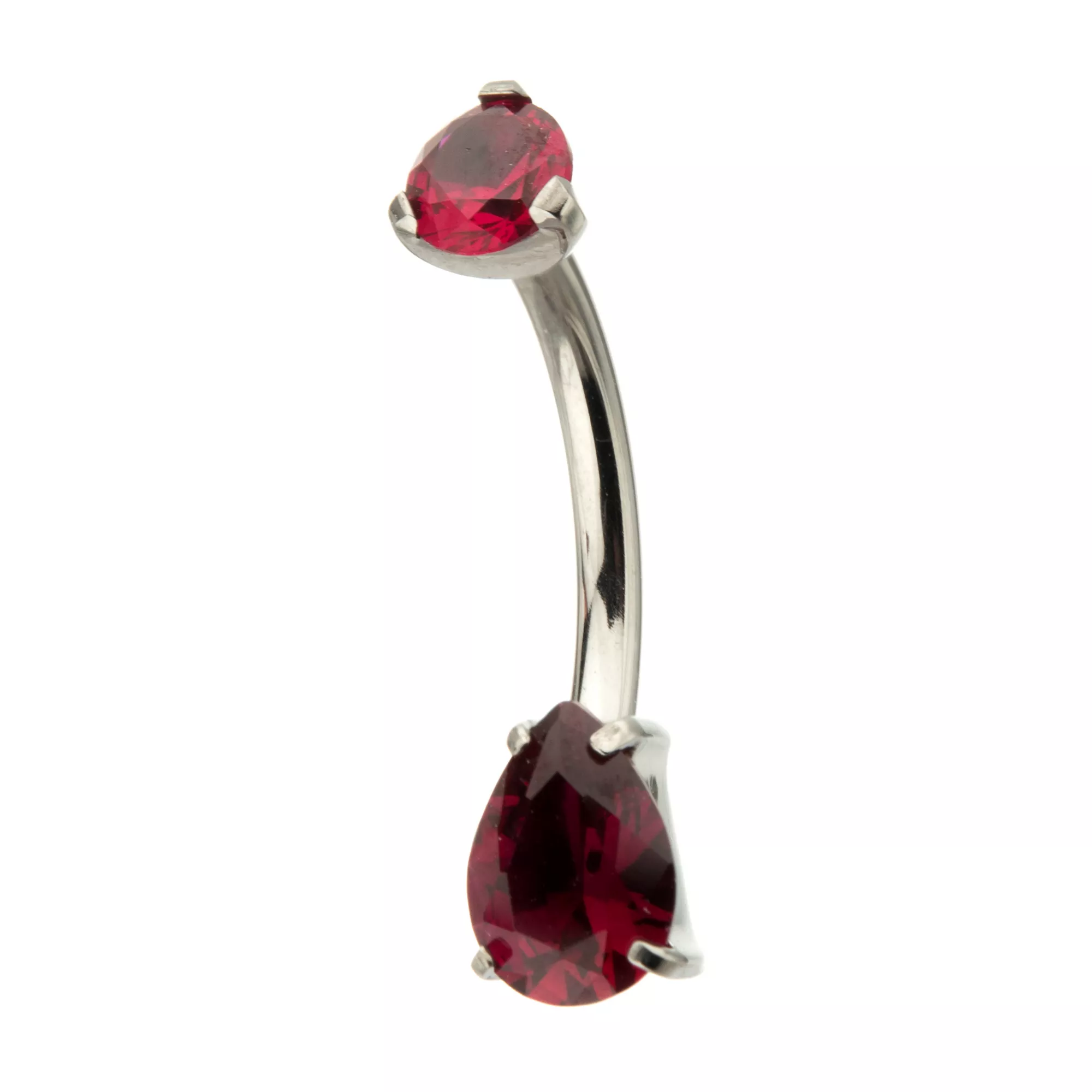 ASTM F-136 Titanium Red CZ Belly Ring - 14 Gauge at Spencer's