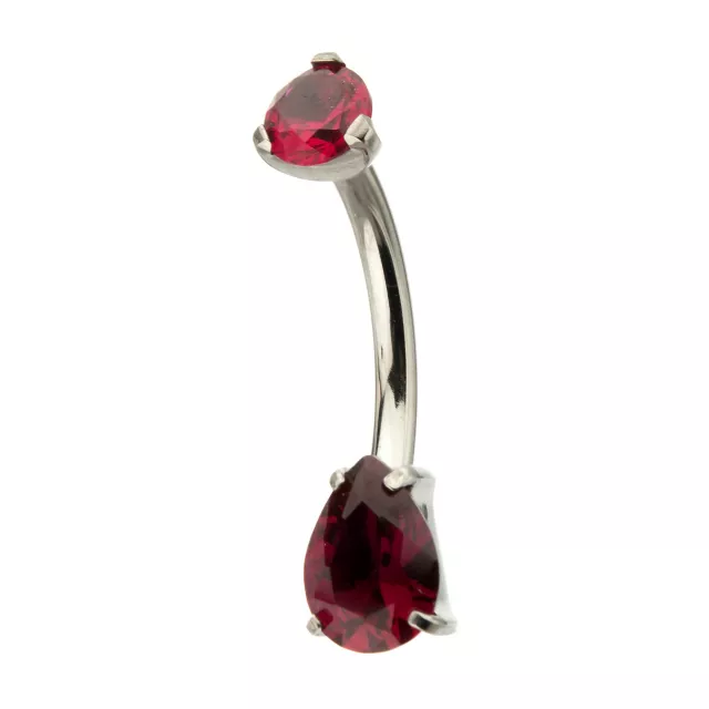 ASTM F-136 Titanium Red CZ Belly Ring - 14 Gauge at Spencer's