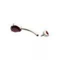 ASTM F-136 Titanium Red CZ Belly Ring - 14 Gauge at Spencer's