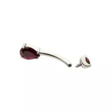 ASTM F-136 Titanium Red CZ Belly Ring - 14 Gauge at Spencer's