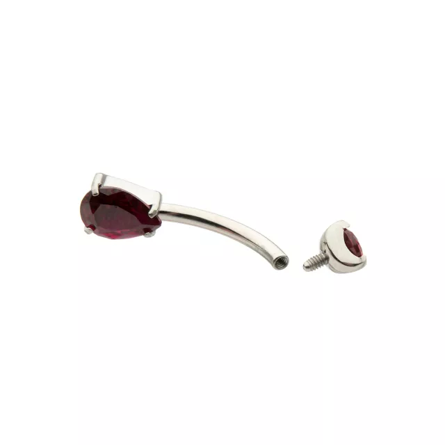 ASTM F-136 Titanium Red CZ Belly Ring - 14 Gauge at Spencer's