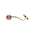 ASTM F-136 Titanium Gold and Pink CZ Butterfly Belly Ring - 14 Gauge at Spencer's
