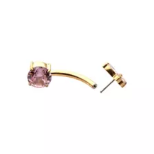 ASTM F-136 Titanium Gold and Pink CZ Butterfly Belly Ring - 14 Gauge at Spencer's