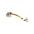 ASTM F-136 Titanium Heart CZ Gold-Plated Belly Ring - 14 Gauge at Spencer's
