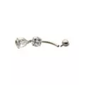 ASTM F-136 Titanium Triple CZ Dangle Belly Ring - 14 Gauge at Spencer's