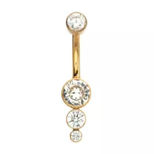 ASTM F-136 Titanium Round CZ Gold-Plated Belly Ring - 14 Gauge at Spencer's