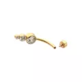 ASTM F-136 Titanium Round CZ Gold-Plated Belly Ring - 14 Gauge at Spencer's