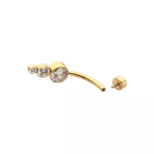 ASTM F-136 Titanium Round CZ Gold-Plated Belly Ring - 14 Gauge at Spencer's