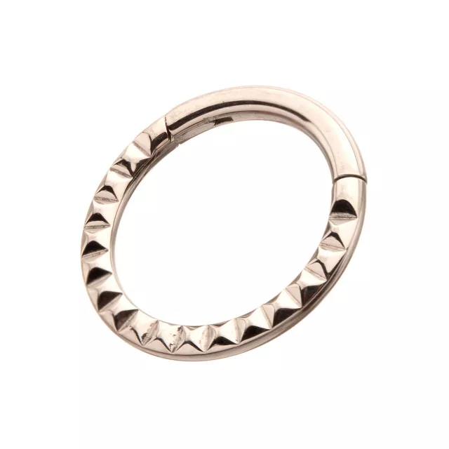 Pyramid Stud Titanium Hinged Septum Ring - 16 Gauge at Spencer's