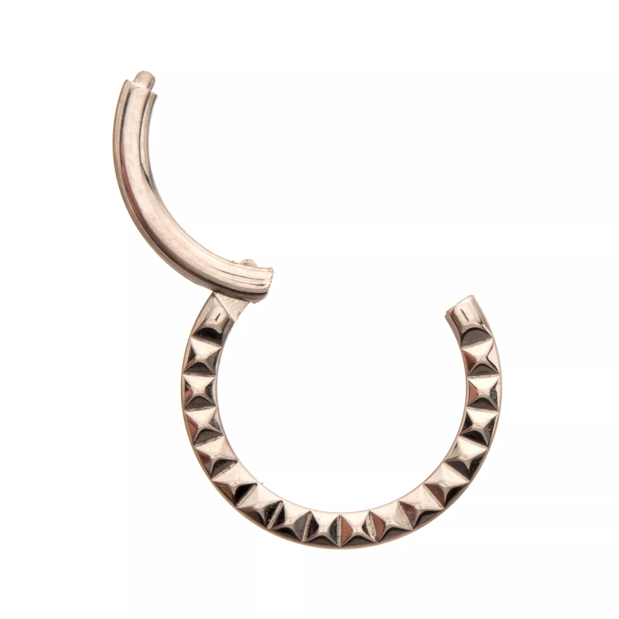 Pyramid Stud Titanium Hinged Septum Ring - 16 Gauge at Spencer's