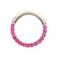 Round Pink CZ Titanium Hinged Septum Ring - 16 Gauge at Spencer's