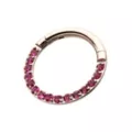 Round Pink CZ Titanium Hinged Septum Ring - 16 Gauge at Spencer's
