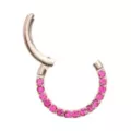 Round Pink CZ Titanium Hinged Septum Ring - 16 Gauge at Spencer's