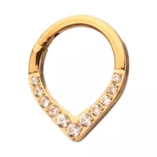 ASTM F-136 Titanium CZ Goldtone Septum Ring at Spencer's