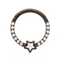 CZ Star Black Titanium Hinged Septum Ring - 16 Gauge at Spencer's