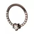 CZ Star Black Titanium Hinged Septum Ring - 16 Gauge at Spencer's