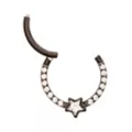 CZ Star Black Titanium Hinged Septum Ring - 16 Gauge at Spencer's