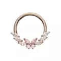 Pink CZ Titanium Hinged Septum Ring - 16 Gauge at Spencer's