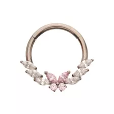 Pink CZ Titanium Hinged Septum Ring - 16 Gauge at Spencer's