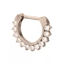 Titanium CZ Pronged Clicker Septum Ring - 16 Gauge at Spencer's