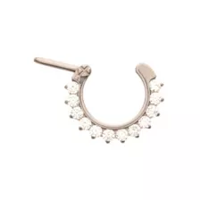 Titanium CZ Pronged Clicker Septum Ring - 16 Gauge at Spencer's
