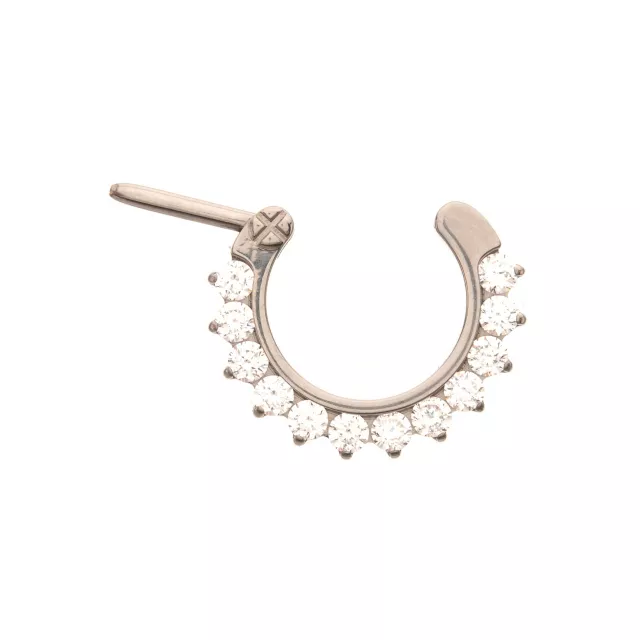 Titanium CZ Pronged Clicker Septum Ring - 16 Gauge at Spencer's