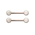 CZ Round Silver-Plated Titanium Nipple Barbells - 14 Gauge at Spencer's