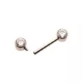 CZ Round Silver-Plated Titanium Nipple Barbells - 14 Gauge at Spencer's