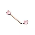 Pink CZ Heart ASTM F-136 Titanium Nipple Barbells - 14 Gauge at Spencer's