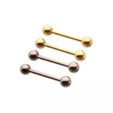 Multi-Pack Silver and Goldtone ASTM F-136 Titanium Nipple Barbells - 2 Pair at Spencer's