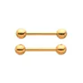 Goldtone Titanium Internally Threaded Nipple Barbells - 14 Gauge at Spencer's