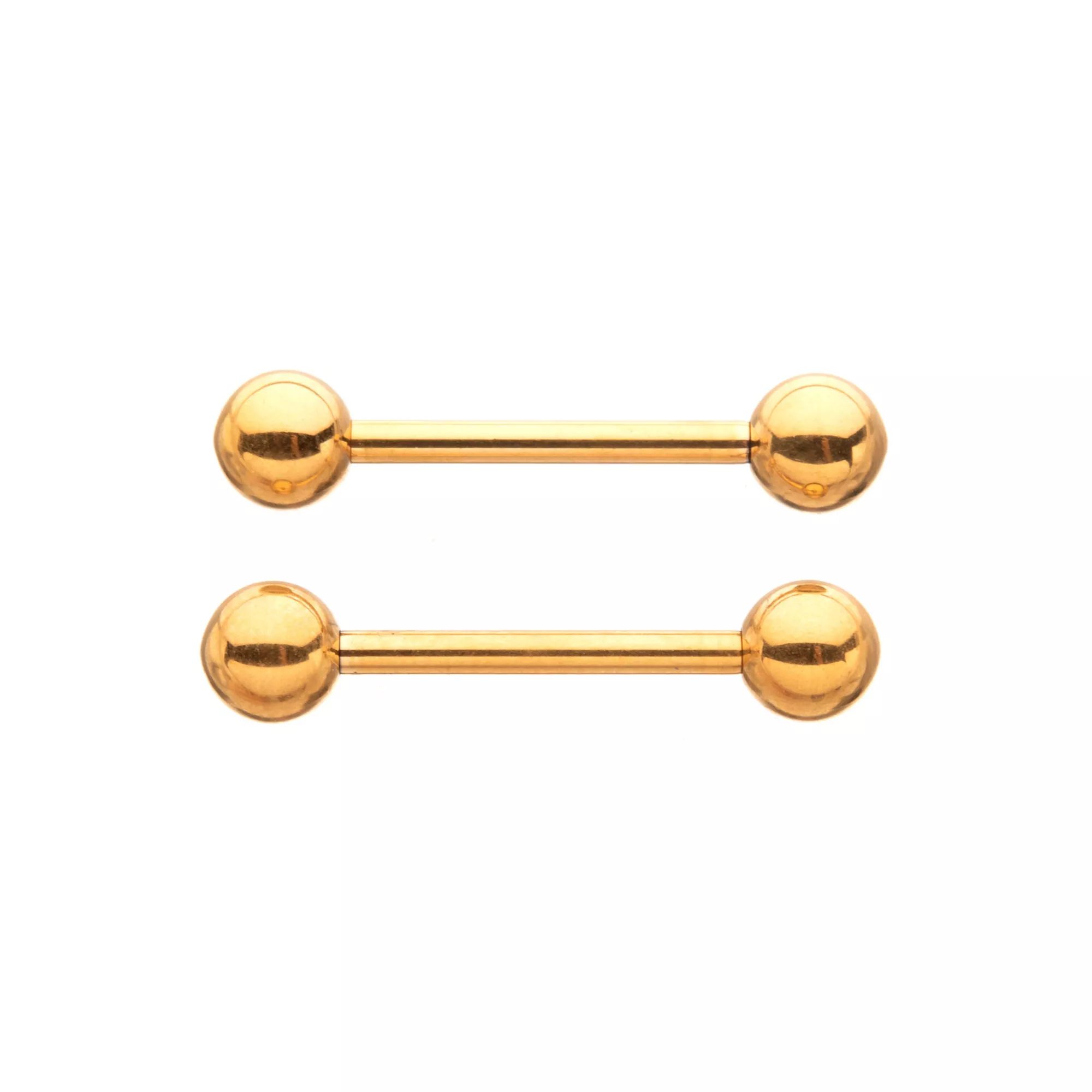 Goldtone Titanium Internally Threaded Nipple Barbells - 14 Gauge