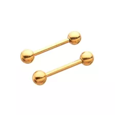 Goldtone Titanium Internally Threaded Nipple Barbells - 14 Gauge at Spencer's